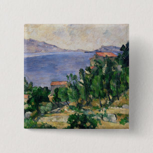 Ansicht Pauls Cezanne des Bergs Marseilleveyre Button