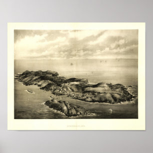 Ansicht-Plakat 1896 Monhegan Insel-, Maine Poster