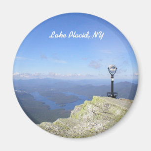 Ansicht runden des Magneten des Lake Placid-NY Magnet