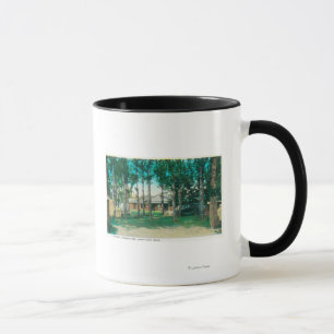 Ansicht städtischer touristischer tasse