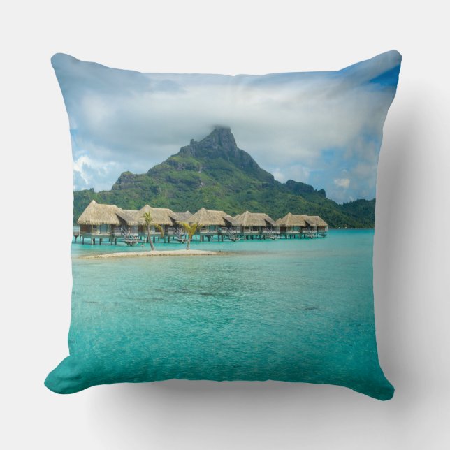 Ansicht über Bora Bora Insel-Wurfskissen Kissen (Vorderseite)