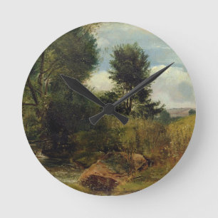 Ansicht über den Fluss SID, nahe Sidmouth, c.1852 Runde Wanduhr