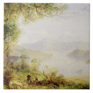Ansicht über den Hudson, c.1840-45 (Öl auf Platt Fliese