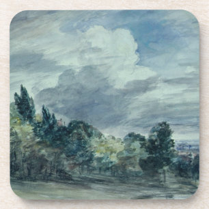 Ansicht über eine breite Landschaft, mit Bäumen  Getränkeuntersetzer