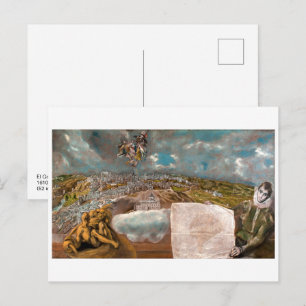 Ansicht und Plan von Toledo El Greco Postkarte