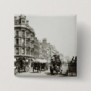 Ansicht-unten Oxford-Straße, London (b/w Foto) Button