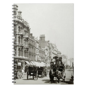 Ansicht-unten Oxford-Straße, London (b/w Foto) Notizblock