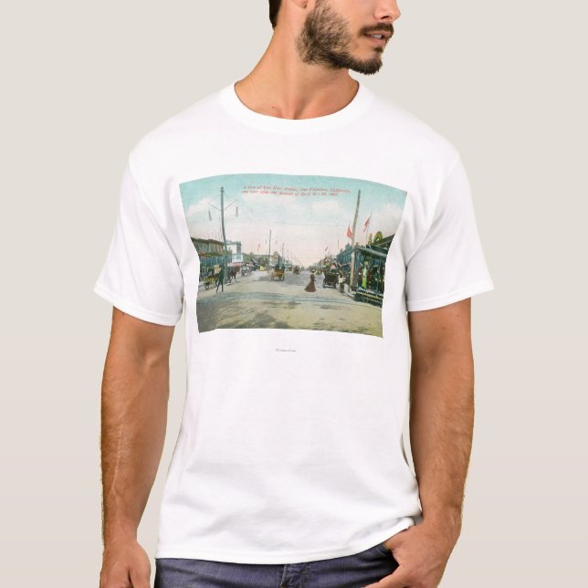 Ansicht Vans Ness Avenue ein Jahr nach dem Feuer T-Shirt (Vorderseite)