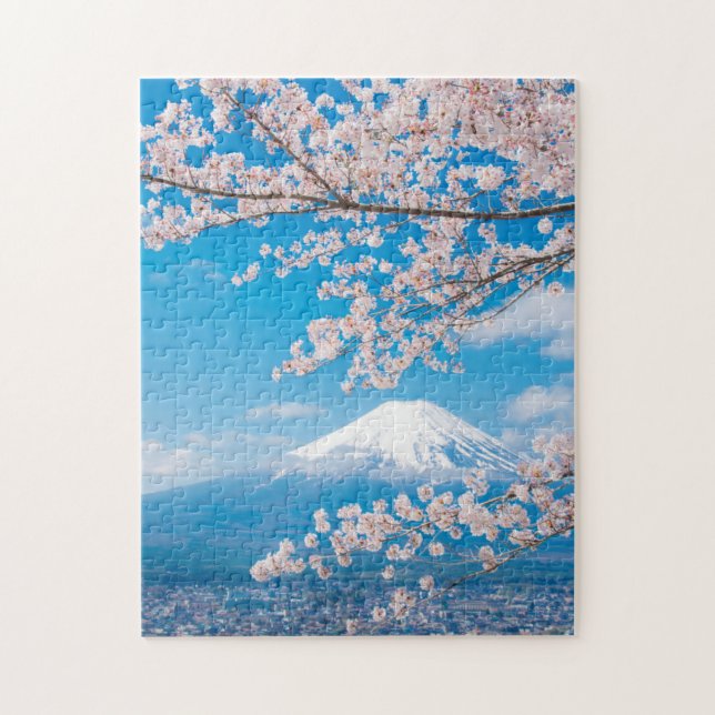 Ansicht vom Fujisan mit Kirschblüten (Vertikal)