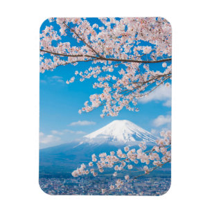 Ansicht vom Fujisan mit Kirschblüten Magnet