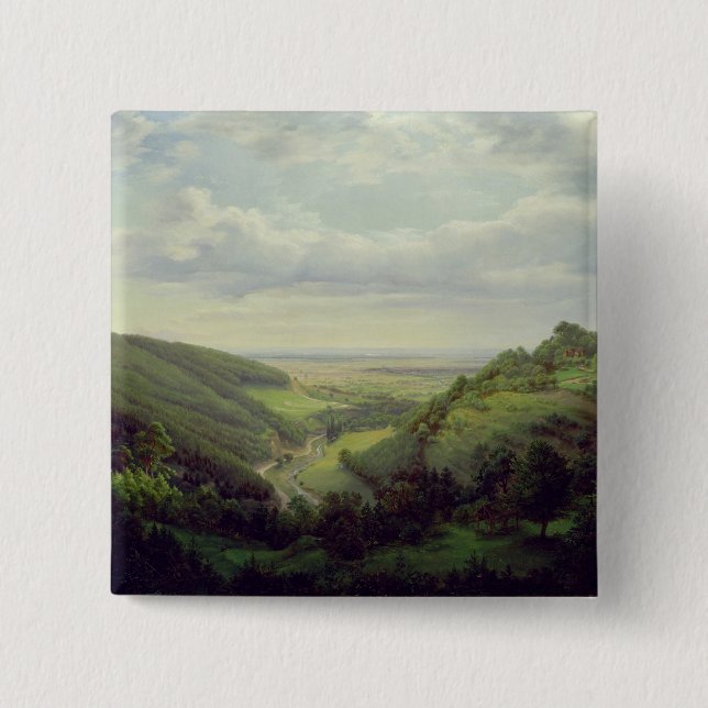 Ansicht vom Heilenberg Schloss bei Jugenheim Button (Vorderseite)