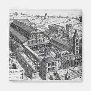 Ansicht von altem St Peter, Rom, 1891 Magnet