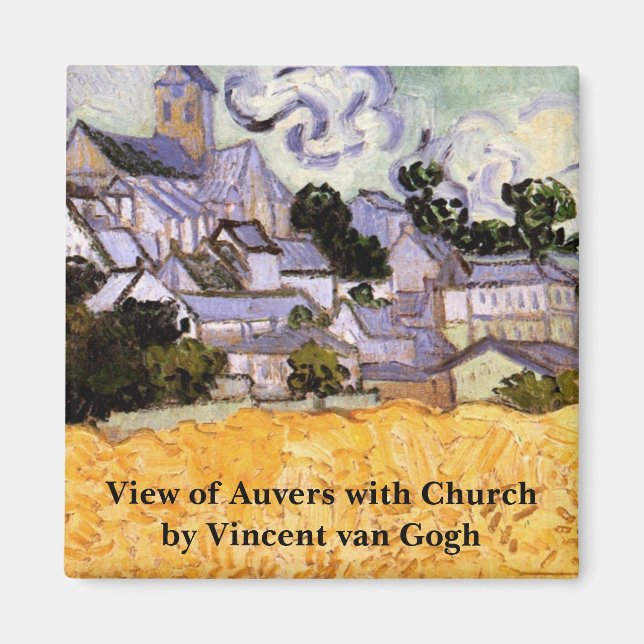 Ansicht von Auvers mit Kirche von Vincent van Gogh Magnet (Vorne)