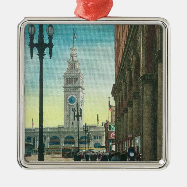 Ansicht von Baisse-St., das Fähren-Turm zeigt Silbernes Ornament (Vorne)