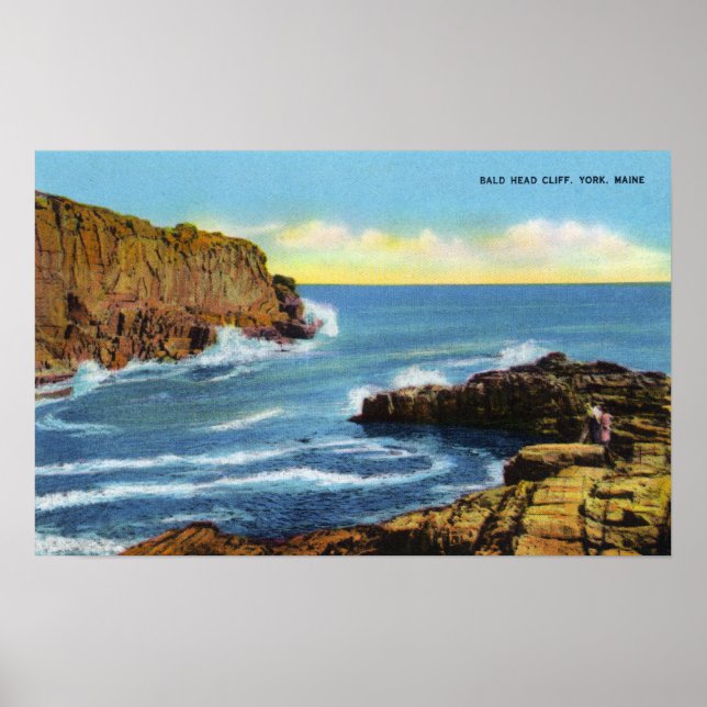 Ansicht von Bald Head Cliff am York Beach Poster (Vorne)