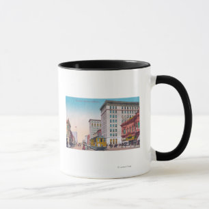 Ansicht von Broadway mit Straße CarOakland, CA Tasse