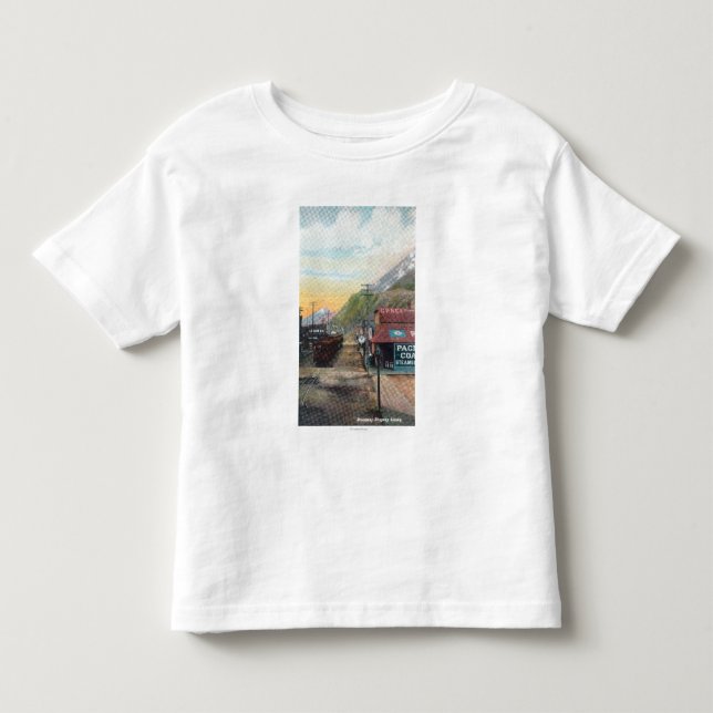 Ansicht von Broadway u. von Eisenbahn CarsSkagway, Kleinkind T-shirt (Vorderseite)