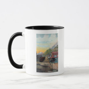 Ansicht von Broadway u. von Eisenbahn CarsSkagway, Tasse
