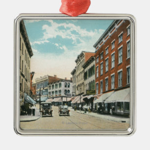Ansicht von Broadway und von Eckstrang-Straße Silbernes Ornament