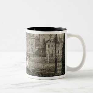 Ansicht von Buckingham Haus, graviert von W. Zweifarbige Tasse