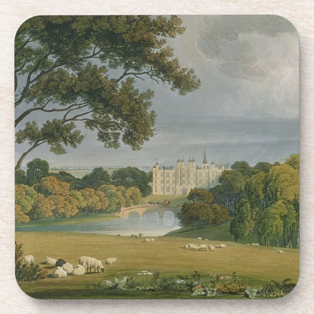 Ansicht von Burghley Haus, Sitz des Marquises von Getränkeuntersetzer (Vorderseite)