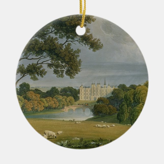 Ansicht von Burghley Haus, Sitz des Marquises von Keramik Ornament (Vorne)