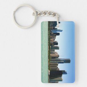 Ansicht von Chicago-Skylinen durch Michigansee Schlüsselanhänger