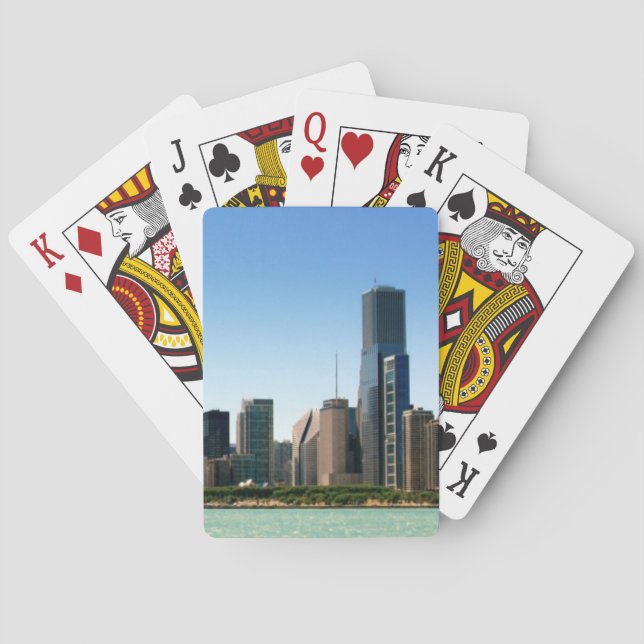 Ansicht von Chicago-Skylinen durch Michigansee Spielkarten (Rückseite)
