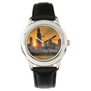 Ansicht von Chicagos Skylinen von Adler Armbanduhr