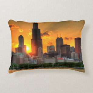 Ansicht von Chicagos Skylinen von Adler Dekokissen