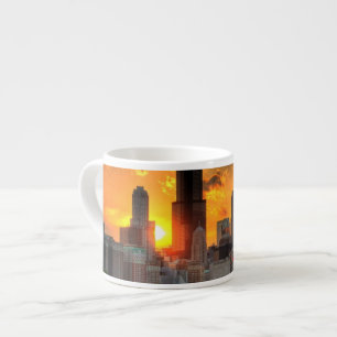 Ansicht von Chicagos Skylinen von Adler Espressotasse