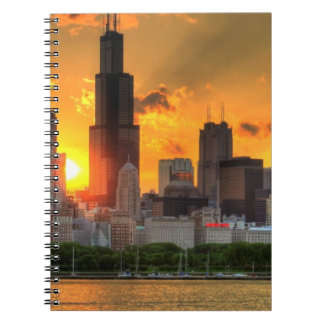 Ansicht von Chicagos Skylinen von Adler Notizblock