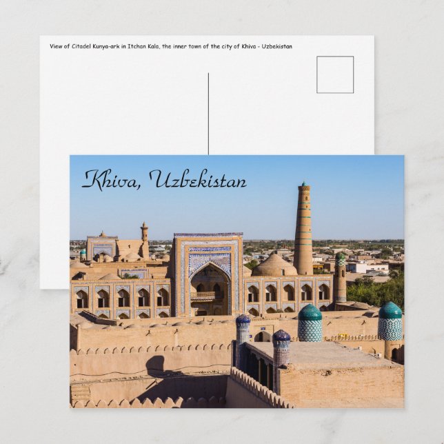 Ansicht von Citadel Kunya-ark - Chiwa, Usbekistan Postkarte (Vorne/Hinten)