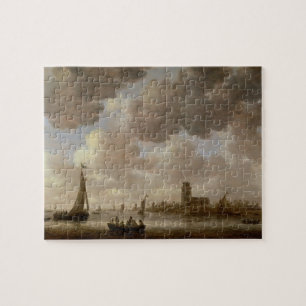 Ansicht von Dordrecht stromabwärts vom Grote Kerk