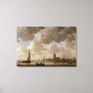 Ansicht von Dordrecht stromabwärts vom Grote Kerk Leinwanddruck