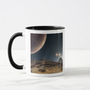 Ansicht von einem hypothetischen Mond in der Bahn Tasse