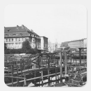 Ansicht von "Fischerinsel", Berlin, c.1910 Quadratischer Aufkleber