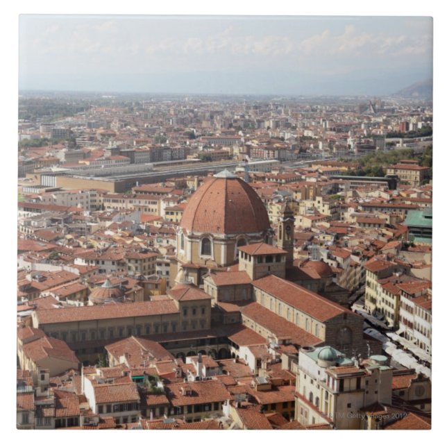 Ansicht von Florenz, Italien von der Spitze Fliese (Vorderseite)