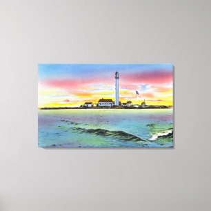 Ansicht von Gaben-Insel und Leuchtturm von York Leinwanddruck