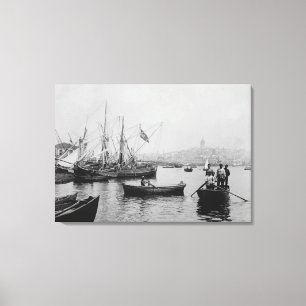 Ansicht von Galata in Istanbul von Sirkeci Hafen Leinwanddruck