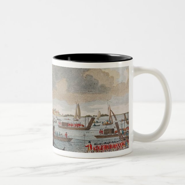 Ansicht von Gravesend mit Truppen Zweifarbige Tasse (Rechts)