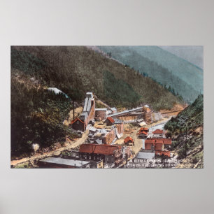 Ansicht von Hecla Bergwerk schauend hinunter die Poster