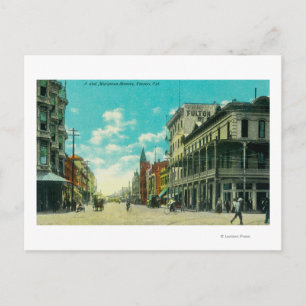 Ansicht von J und Mariposa Street CornerFresno, CA Postkarte