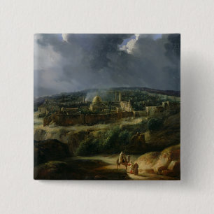 Ansicht von Jerusalem vom Tal von Jehoshaphat Button
