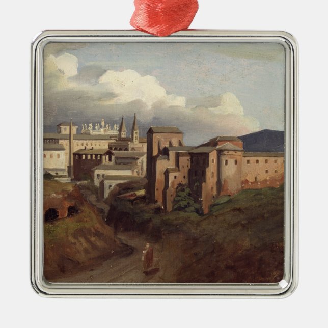 Ansicht von Johannes Lateran, Rom, 1822 Silbernes Ornament (Vorne)
