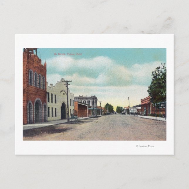 Ansicht von K StreetTulare, CA Postkarte (Vorderseite)