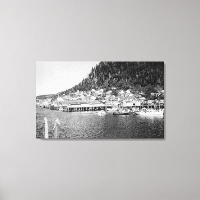 Ansicht von Ketchikan, Alaska Wasserfront Foto Leinwanddruck (Vorderseite)