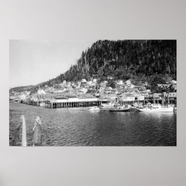Ansicht von Ketchikan, Alaska Wasserfront Foto Poster (Vorne)