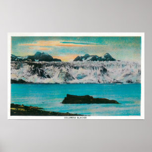 Ansicht von Kolumbien-Gletscher, Alaska Poster