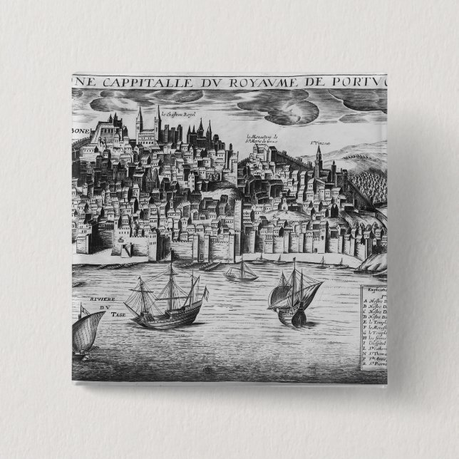 Ansicht von Lissabon Button (Vorderseite)